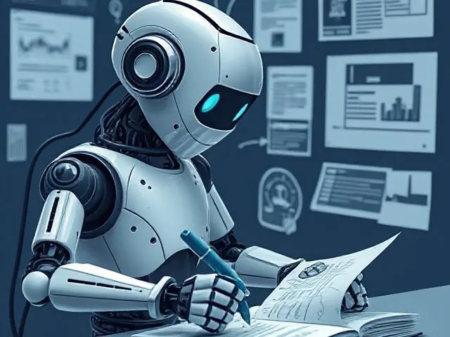 A Robot writing documentation