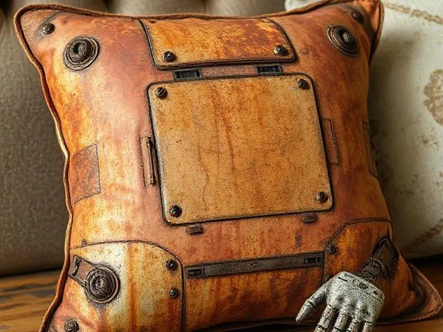 Rusty Robot Pillow