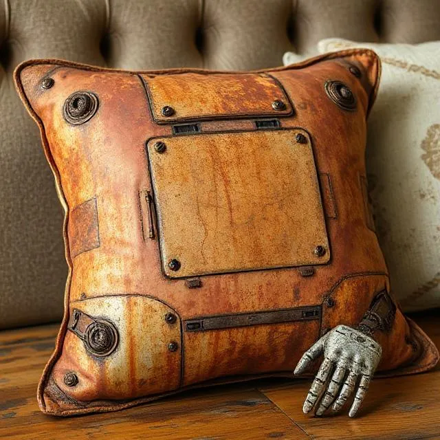 Rusty Robot Pillow